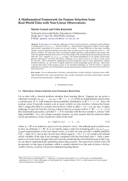 A Mathematical Framework for Feature Selection from Real