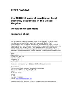 The Code of Practice on Local Authority Accounting in the