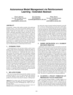 Autonomous Model Management via Reinforcement