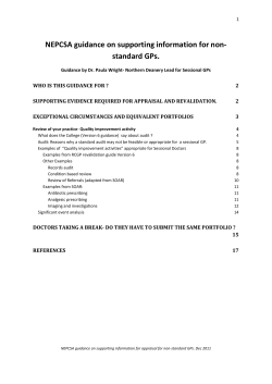 NEPCSA guidance on supporting information for non