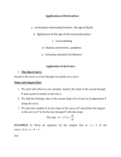 Application of Derivatives a. Increasing or decreasing function : the