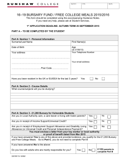 App.Rec`d ID No. App.No. 16&ndash;19 BURSARY FUND / FREE