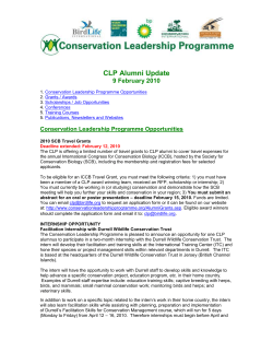 Conservation Leadership Programme: Alumni Update