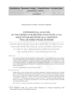 experimental analysis of the chosen parameters effects on a gas
