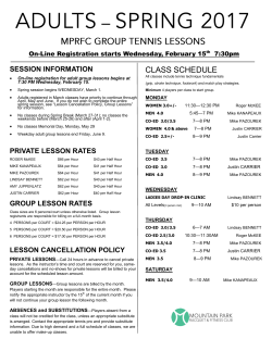 Adult Group Lessons Spring