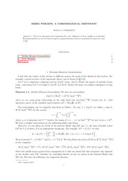 SERRE WEIGHTS: A COHOMOLOGICAL DEFINITION Contents 1