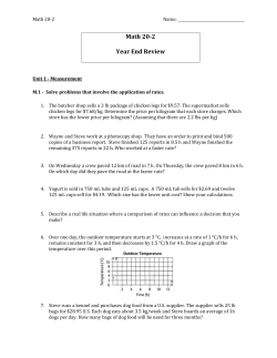 Math 20-2 Year End Review
