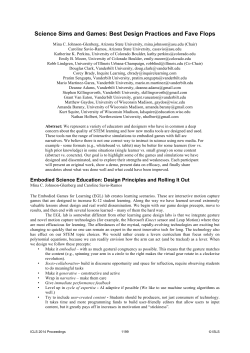 Science Sims and Games: Best Design Practices and Fave Flops