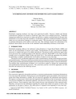 synchronization methods for distributed agent based models