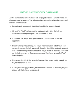 matches played without a chair umpire