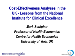 Decision analytical modelling for cost