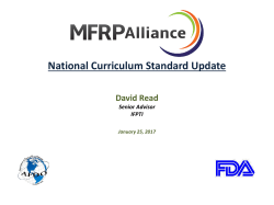 David Read, Senior Advisor, IFPTI, National Curriculum
