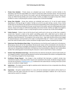 PLAY Performing Arts 2017 Policy May 1, 2017 I. Private Class