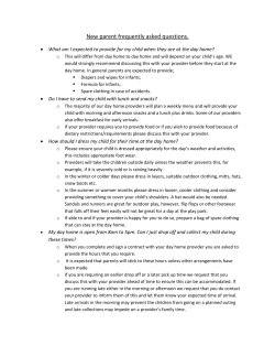 New parent frequently asked questions.