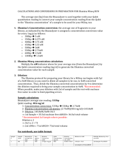 Converting ng/&micro;l to nM for best cluster density on the MiSeq