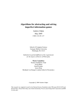 Algorithms for abstracting and solving imperfect information games