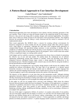 Pattern languages are representation that focus on the interaction