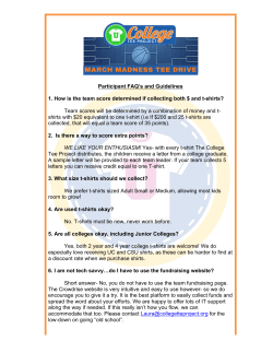 Participant FAQ`s and Guidelines 1. How is the team score