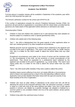 Headteacher - Moor First School
