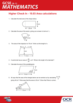 Higher Topic Check In 10.03 - Area calculations