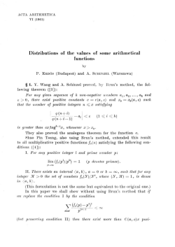 Distributions of the values of some arithmetical functions
