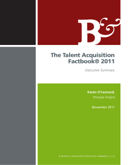 The Talent Acquisition Factbook® 2011
