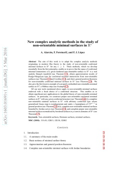 New complex analytic methods in the study of non