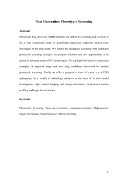 Phenotypic drug discovery (PDD)