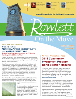 May,2015 Rowlett on the Move newsletter