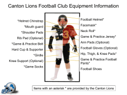 Canton Lions Equipment Fitting Information