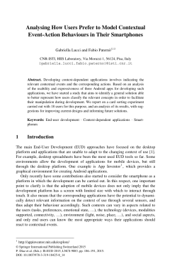 Analysing How Users Prefer to Model Contextual