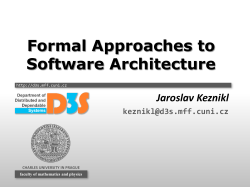 Formal Approaches to Software Architecture