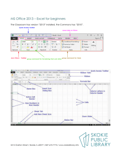 MS Office 2013 &ndash; Excel for beginners