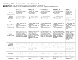 MONDAY TUESDAY WEDNESDAY THURSDAY FRIDAY Do Now