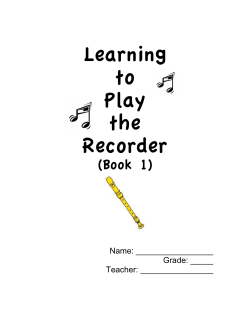 Learning Play the Recorder