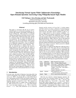 Interfacing Virtual Agents With Collaborative Knowledge: Open