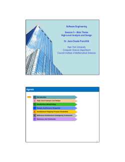 High-Level Analysis and Design