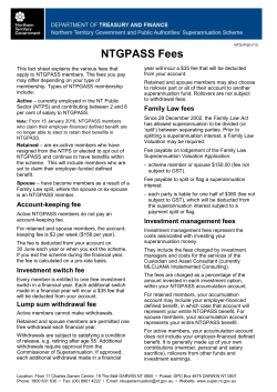 NTGPASS Fees - NT Treasury