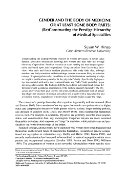 gender and the body of medicine or at least some body parts