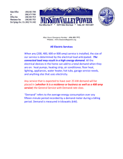 All Electric Services When any (200, 400, 600 or 800 amp) service is