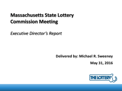 May - Massachusetts State Lottery