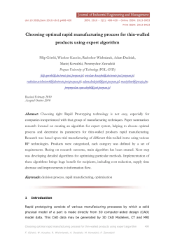 Choosing optimal rapid manufacturing process for