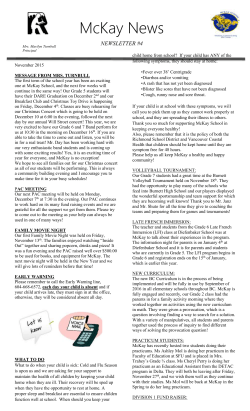Newsletter#4 - McKay Elementary School