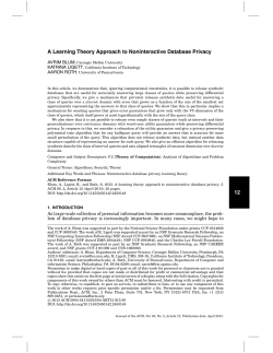 A Learning Theory Approach to Non