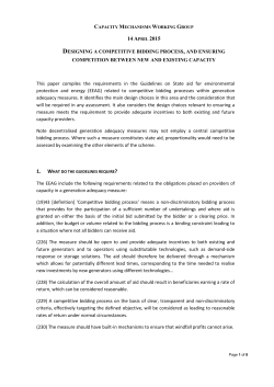 DESIGNING A COMPETITIVE BIDDING PROCESS, AND