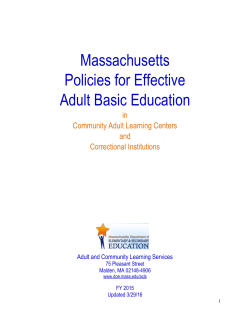 MA Policies for Effective ABE FY2015
