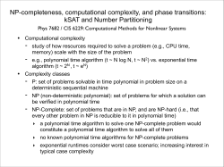 Lecture on NP-completeness, computational complexity, and phase