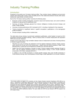 Industry Training Profiles