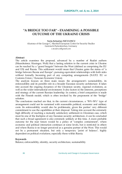 "a bridge too far" - examining a possible outcome of the ukraine crisis