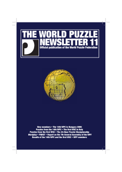 Newsletter 11 - The World Puzzle Federation